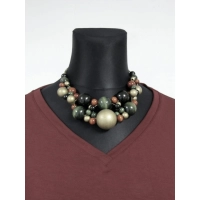 Adelle - luźna bluzka kimono z dekoltem i ściągaczami - brązowa